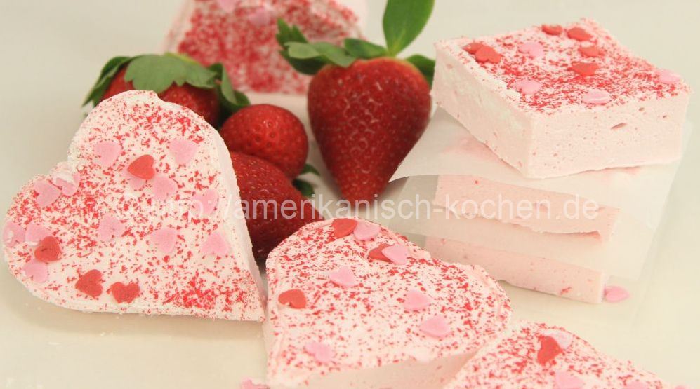 Erdbeer-Marshmallows zum Valentinstag |Strawberry Marshmallows ...