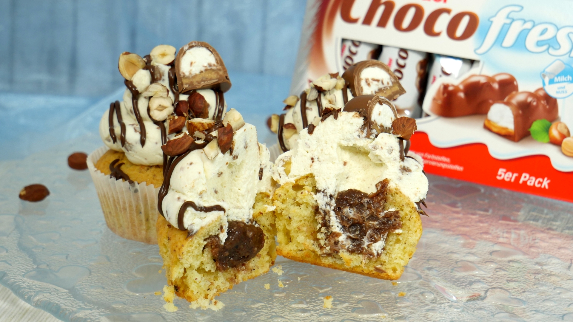 Kinder Choco Fresh Cupcakes Mit Fullung Amerikanisch Kochen De
